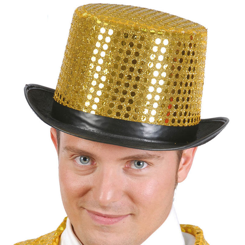 Sombrero lentejuelas oro
