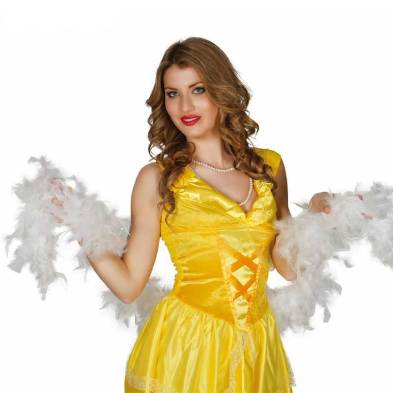 Boa à Plumes Noires Et Blanches 1,80m - Accessoire Carnaval Fiesta Guirca