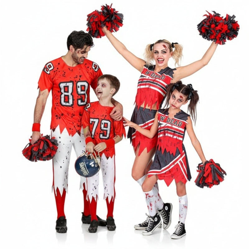 Groupe Football américain et pom-pom girls zombies