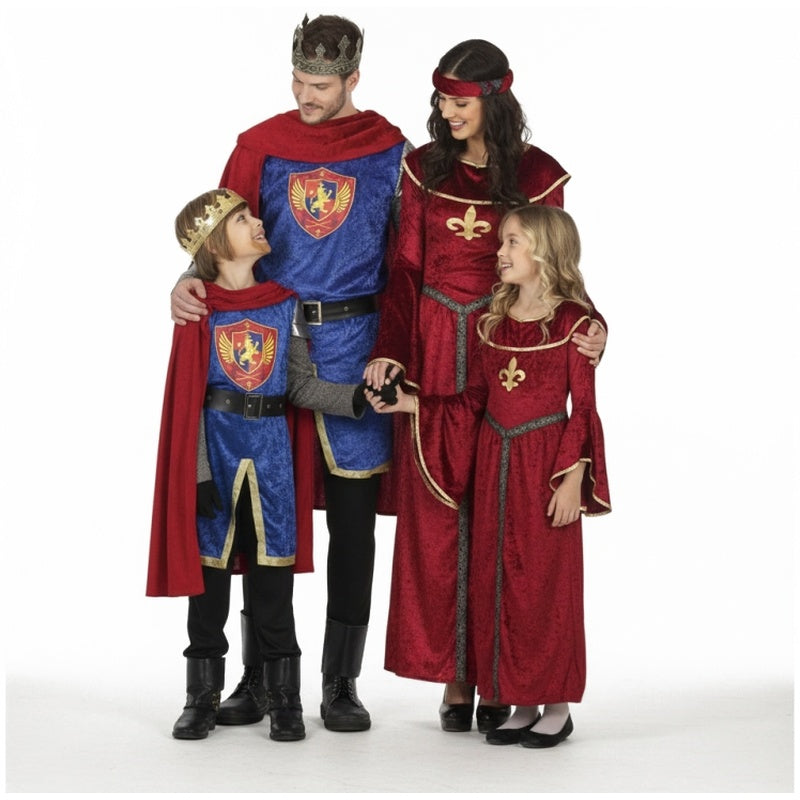 Groupe Rois médiévaux en manteau rouge