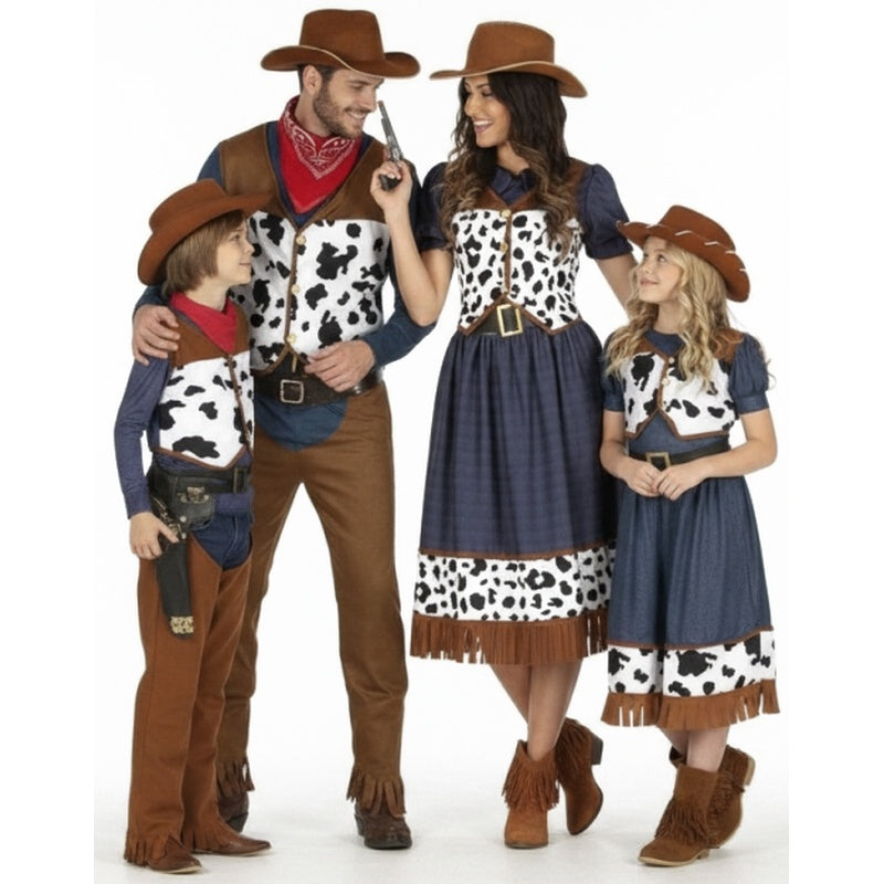 Groupe Cowboys imprimé vache