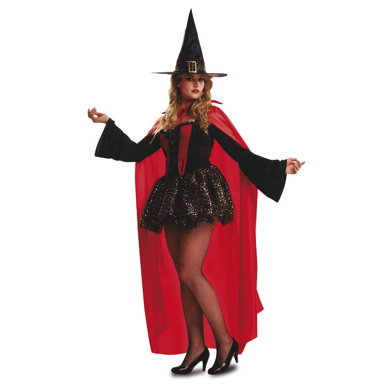 Costume Sorcière Complet 17 Pièces – Cape Noire Dentelle, Chapeau, Masque, Ongles – Pour Halloween, Cosplay Femme - 8