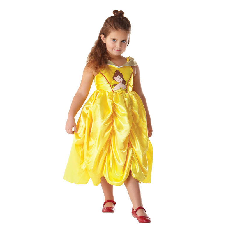 Robe Princesse Belle Enfant 7 Pièces - Costume La Belle Et La Bête Avec Couronne, Collier, Accessoires