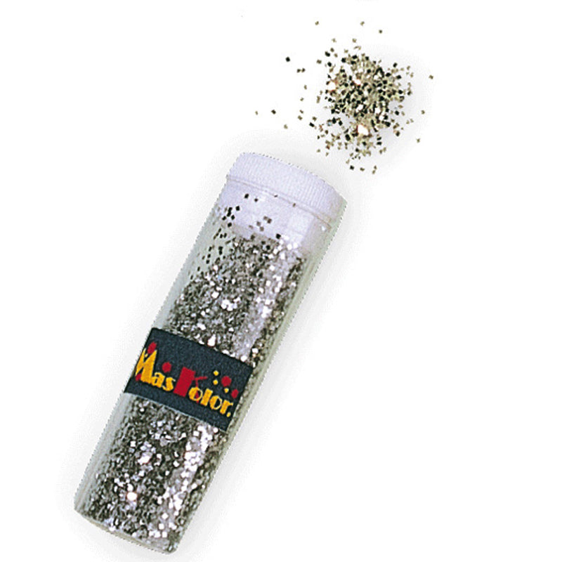 tubo maquillaje purpurina plata