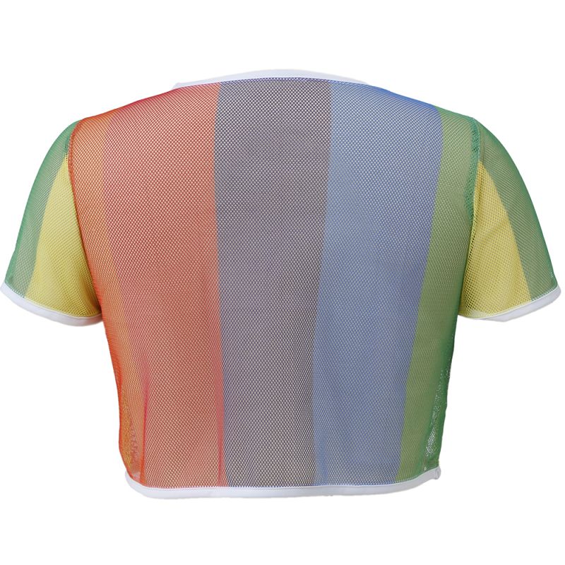 Camiseta Rejilla Arcoiris para mujer Espalda