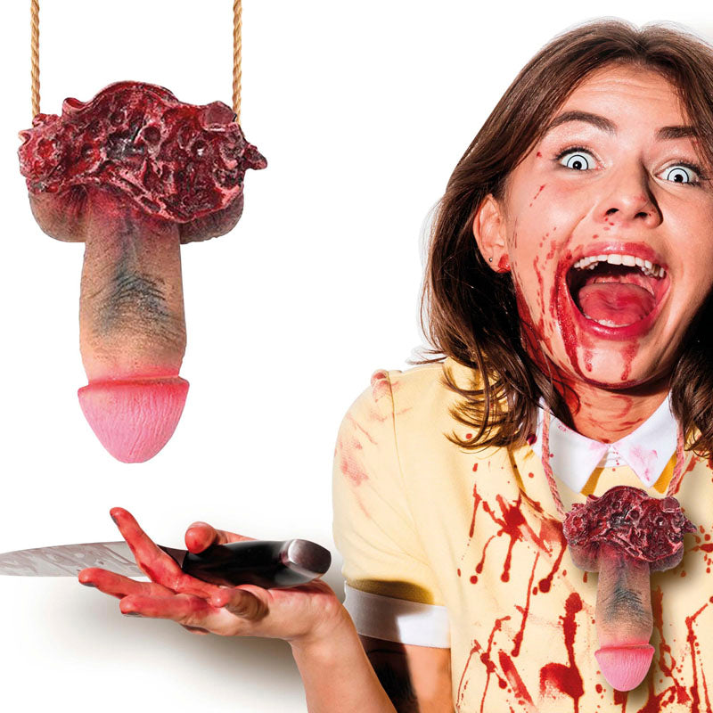 Collar con miembro viril amputado