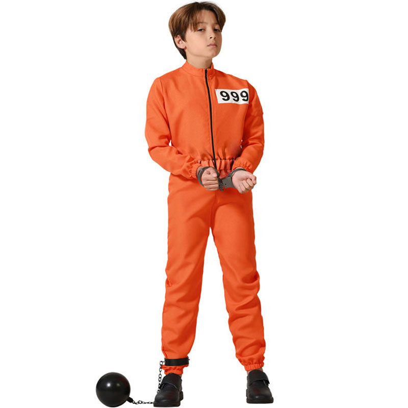 Disfraz de Prisionero con uniforme naranja para niño