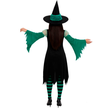 Disfraz de Bruja Verde Esmeralda para mujer Espalda