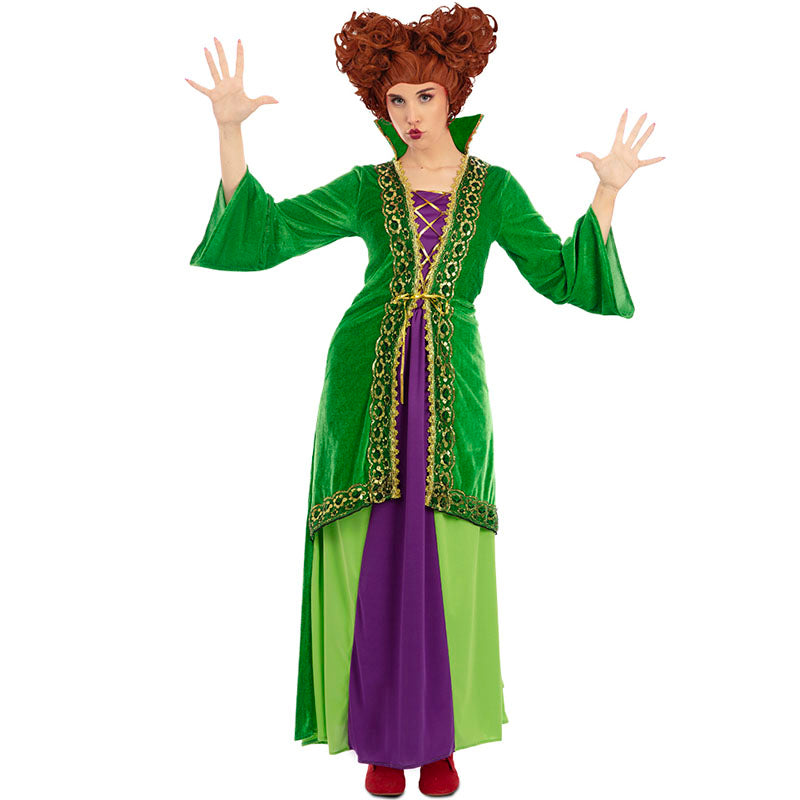 Disfraz de Bruja verde Winifred para mujer