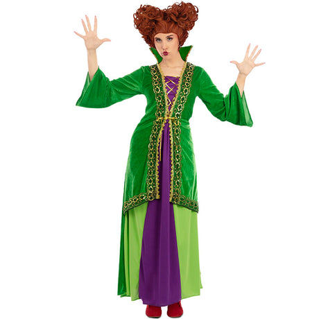 Disfraz de Bruja verde Winifred para mujer