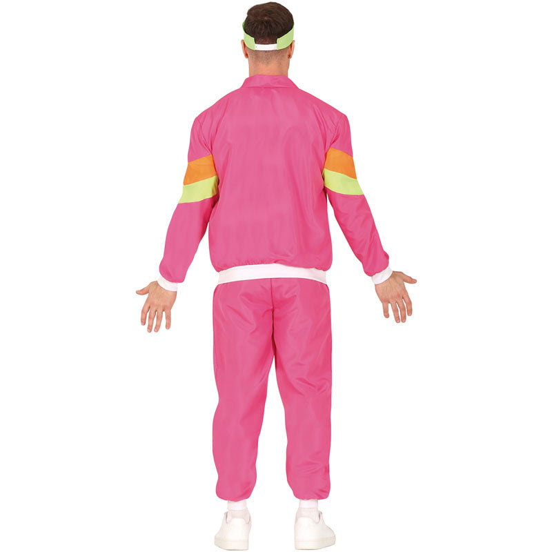 Disfraz de Chándal rosa neón para hombre Espalda