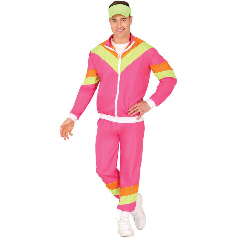 Disfraz de Chándal rosa neón para hombre