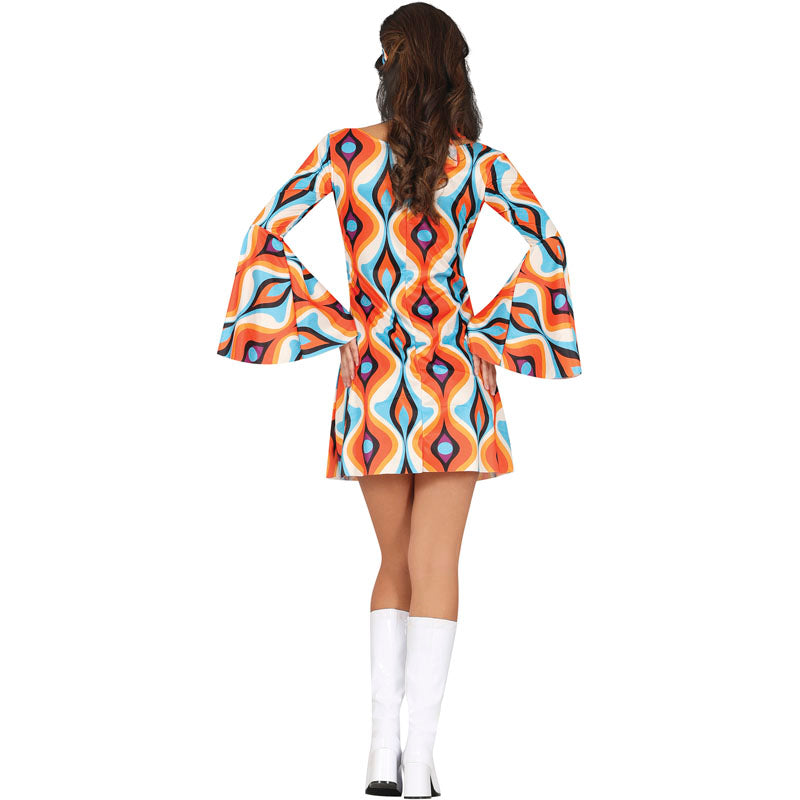 Disfraz de Disco años 70 glamour para mujer Espalda