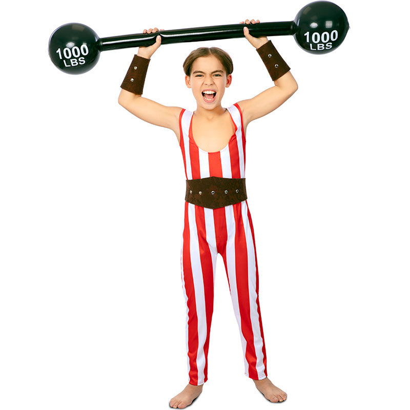 Disfraz de Forzudo Circo a rayas para niño