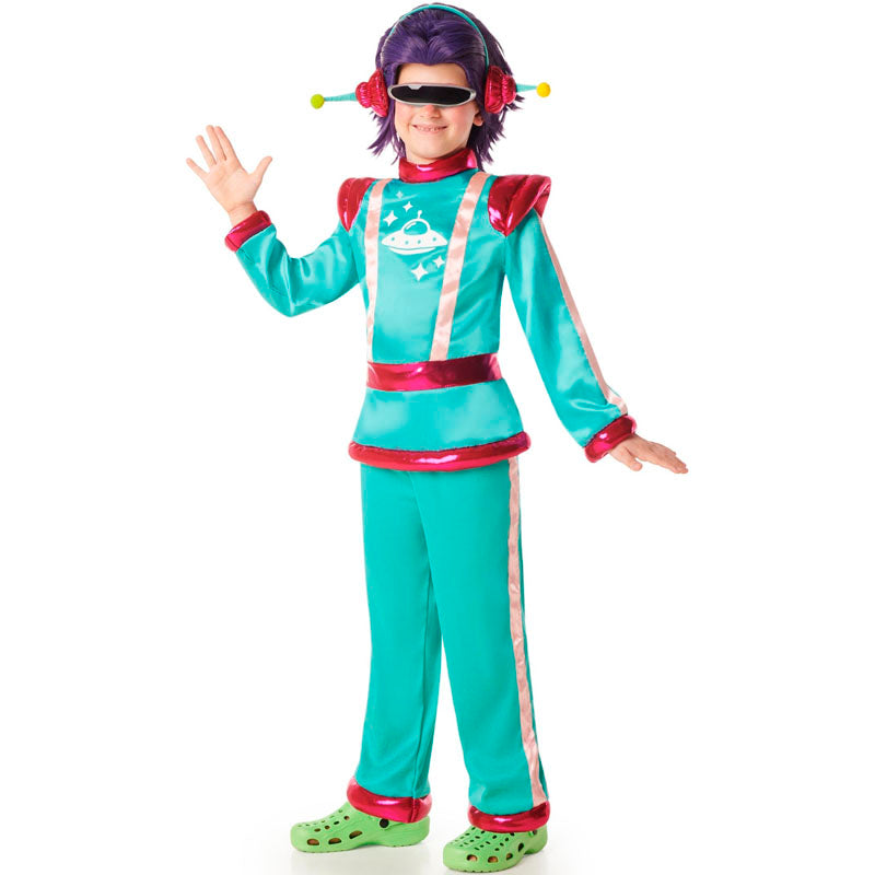 Disfraz de Marciano verde turquesa para niño