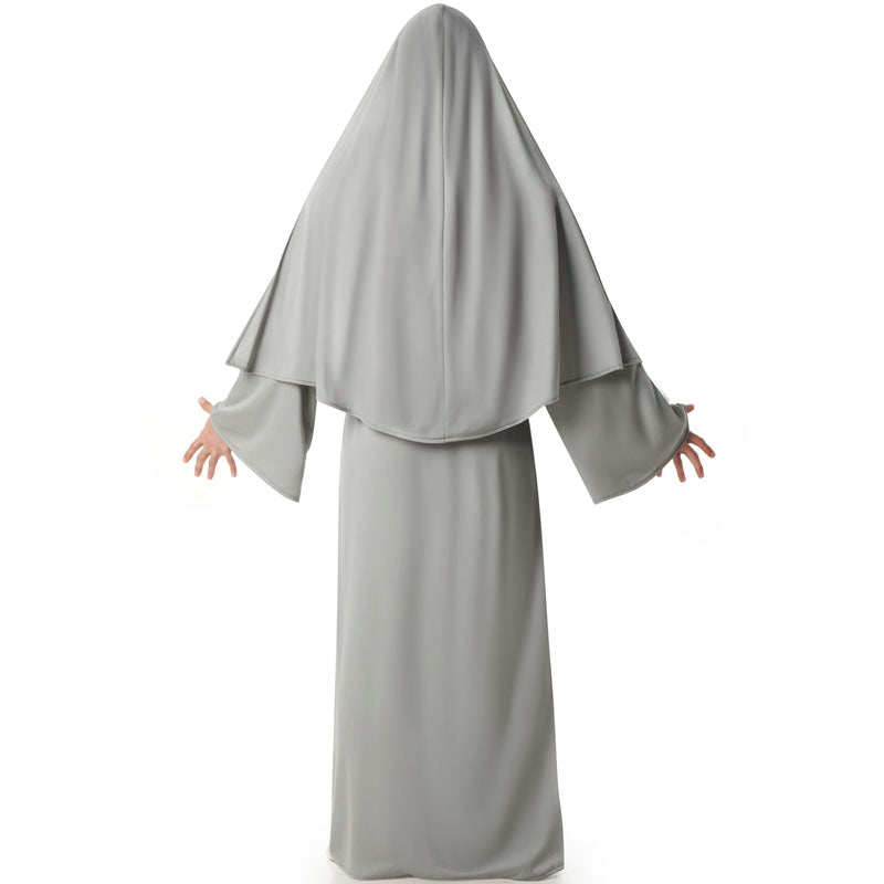 Disfraz de Monja gris para hombre Espalda