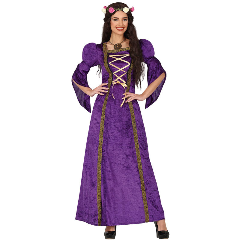 Disfraz de Princesa Medieval morada para mujer