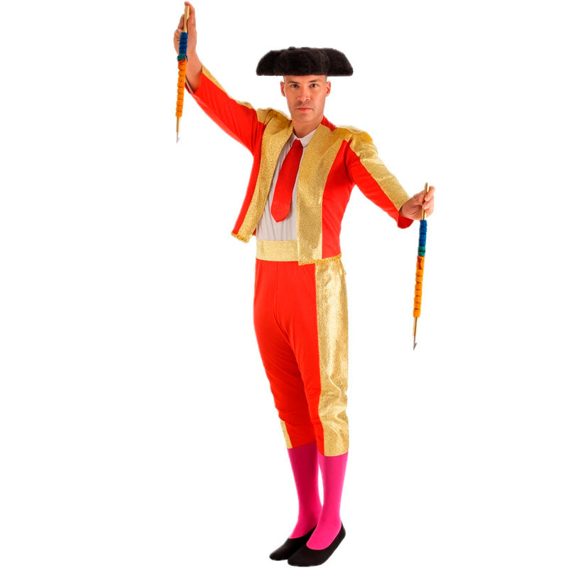 Disfraz de Torero rojo y dorado para hombre