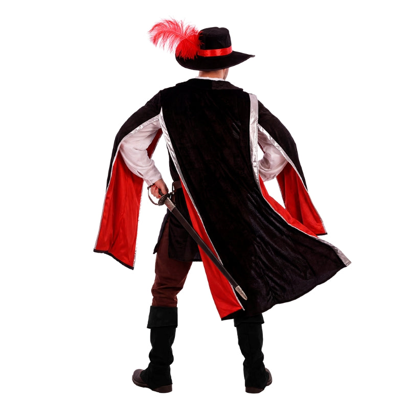 Disfraz de Mosquetero Athos para hombre Espalda