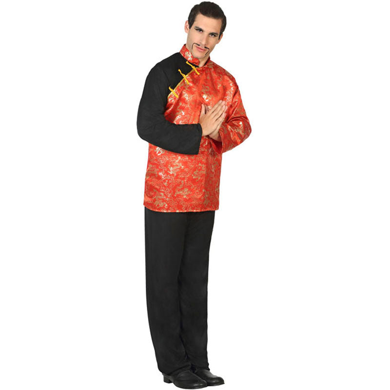 Disfraz para hombre de Chino negro y rojo