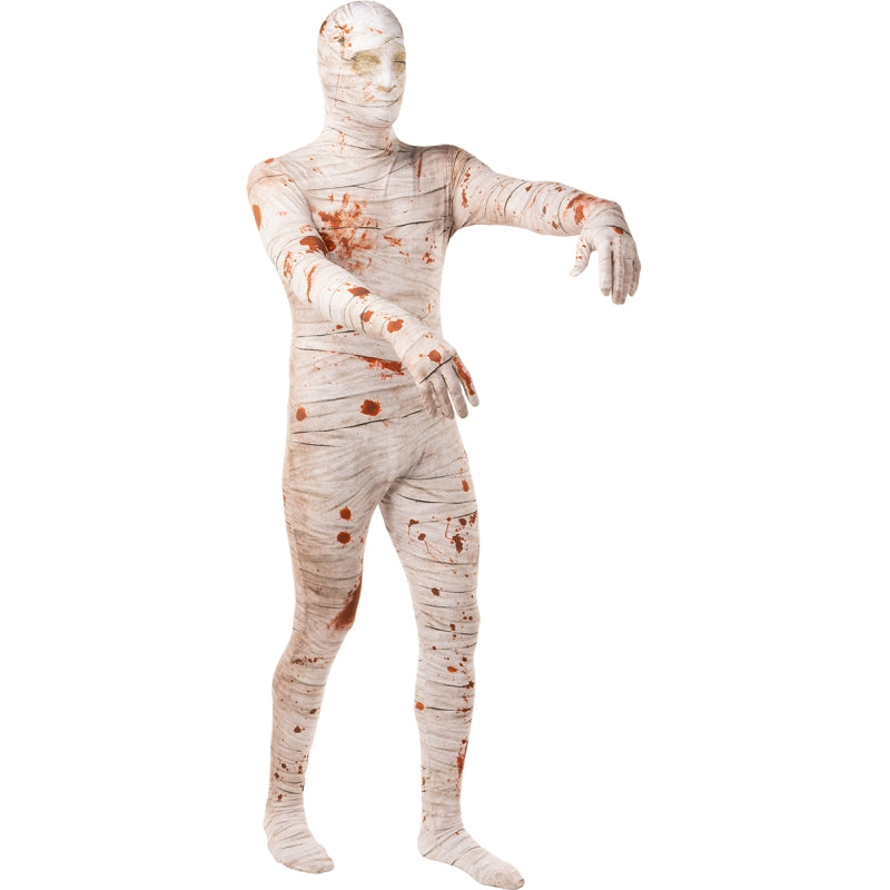 Disfraz de Momia Ensangrentada segunda piel para adulto