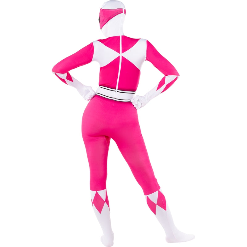 Disfraz de Power Ranger rosa segunda piel para mujer Espalda