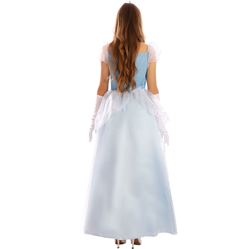 Disfraz de Princesa azul para mujer Espalda
