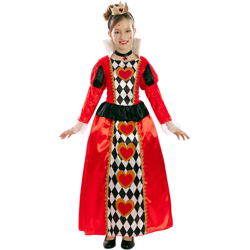 Disfraz de Reina de Corazones de Alicia para niña