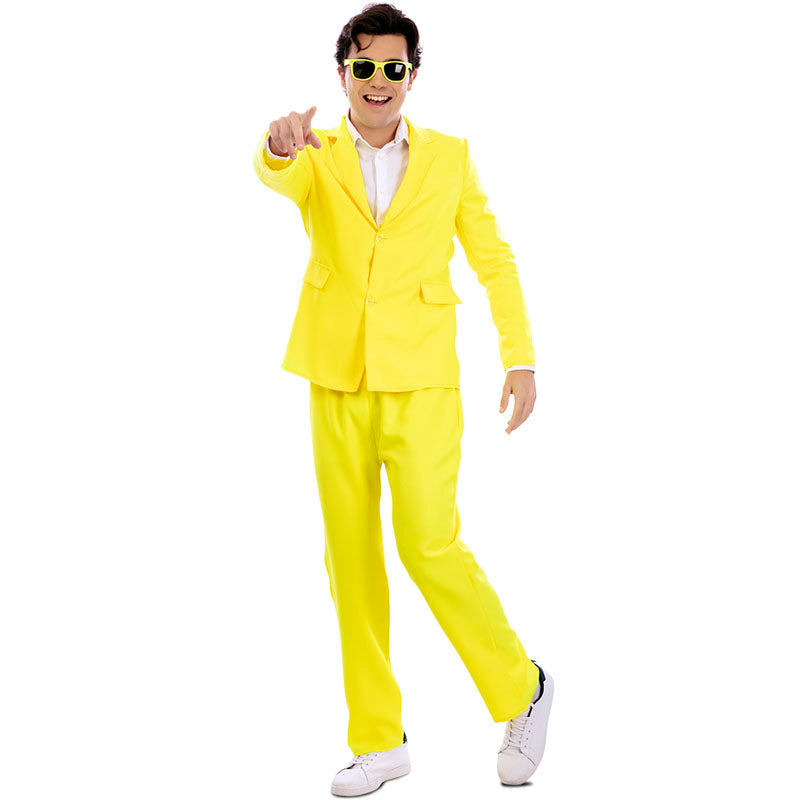 Disfraz de Traje divertido amarillo neón adulto unisex