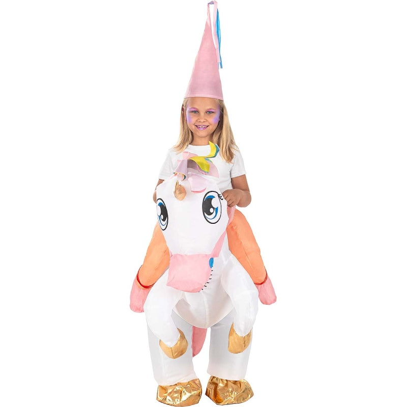 Disfraz de Unicornio Fantasía a hombros hinchable infantil Detalle