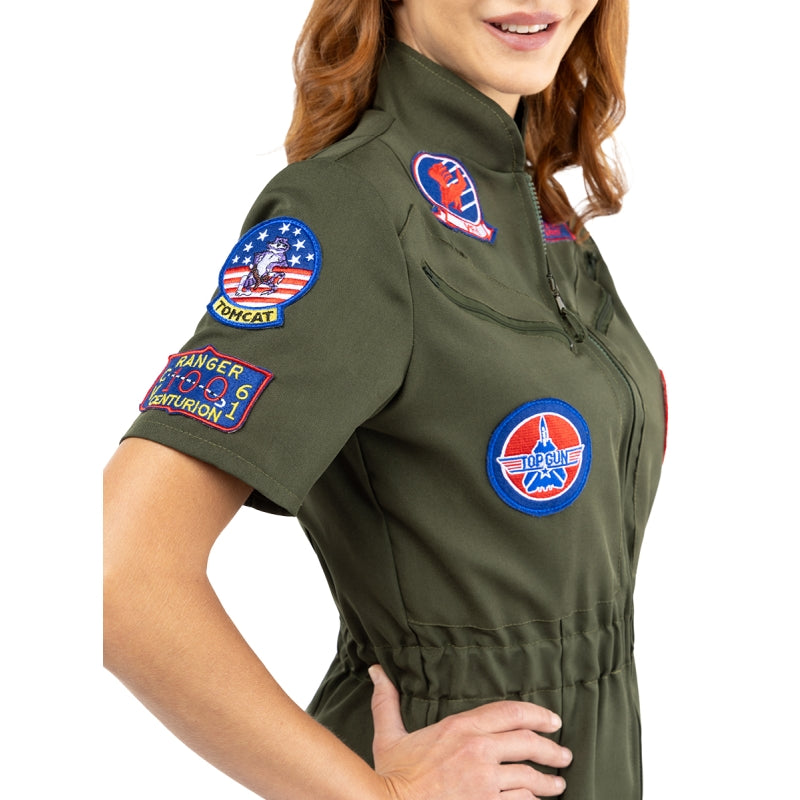 Disfraz de Aviadora Top Gun para mujer Detalle Bis