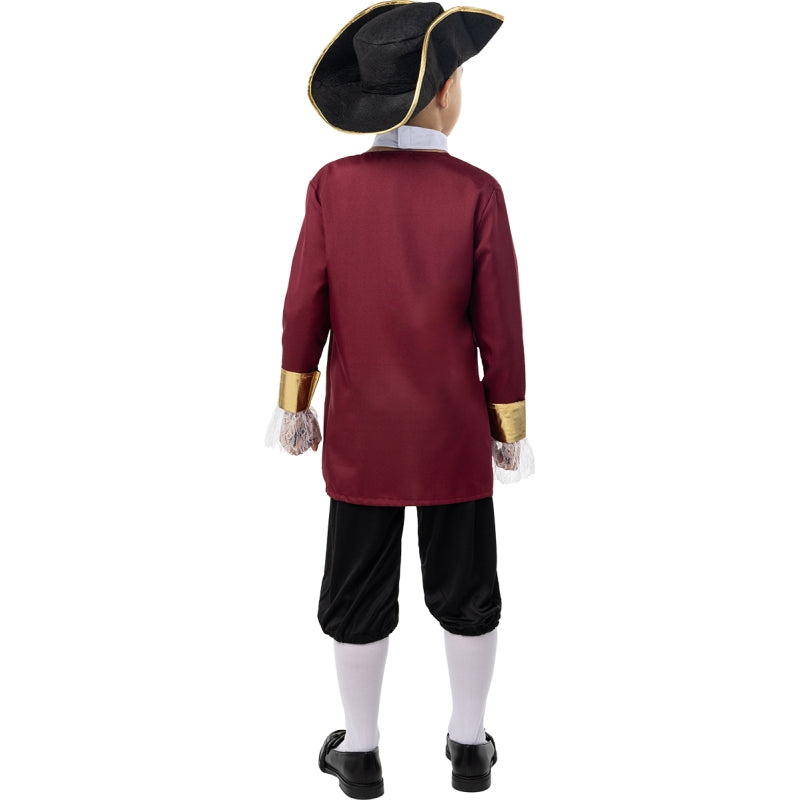 Disfraz de Capitán Garfio clásico para niño Espalda