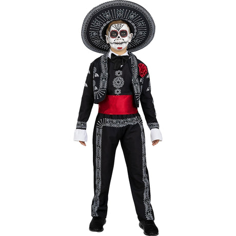 Disfraz de CatrĂn DĂa de los Muertos para niño Bis
