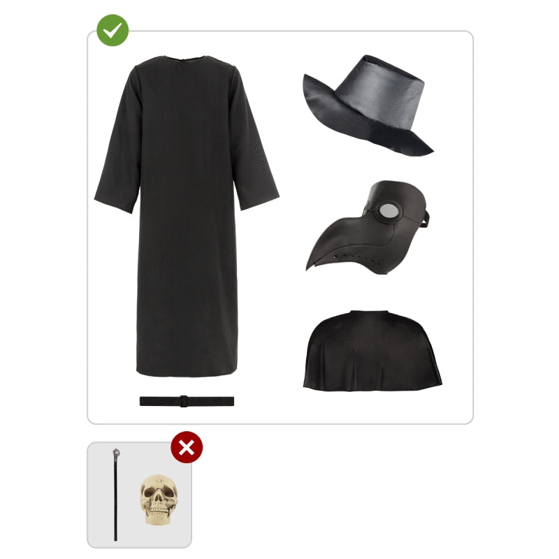 Disfraz de Doctor Plaga de La Peste para hombre Contenido