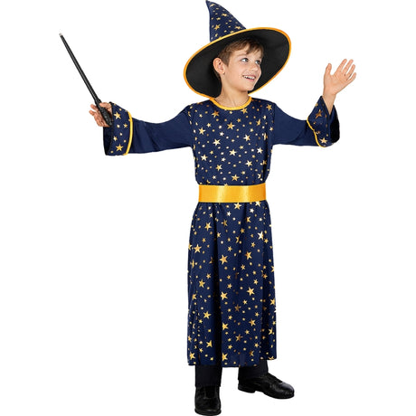 Disfraz de Mago Merlín con Estrellas para niño Perfil