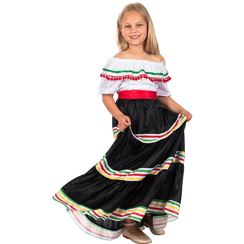 Disfraz de Mejicana de Lujo para niña Perfil