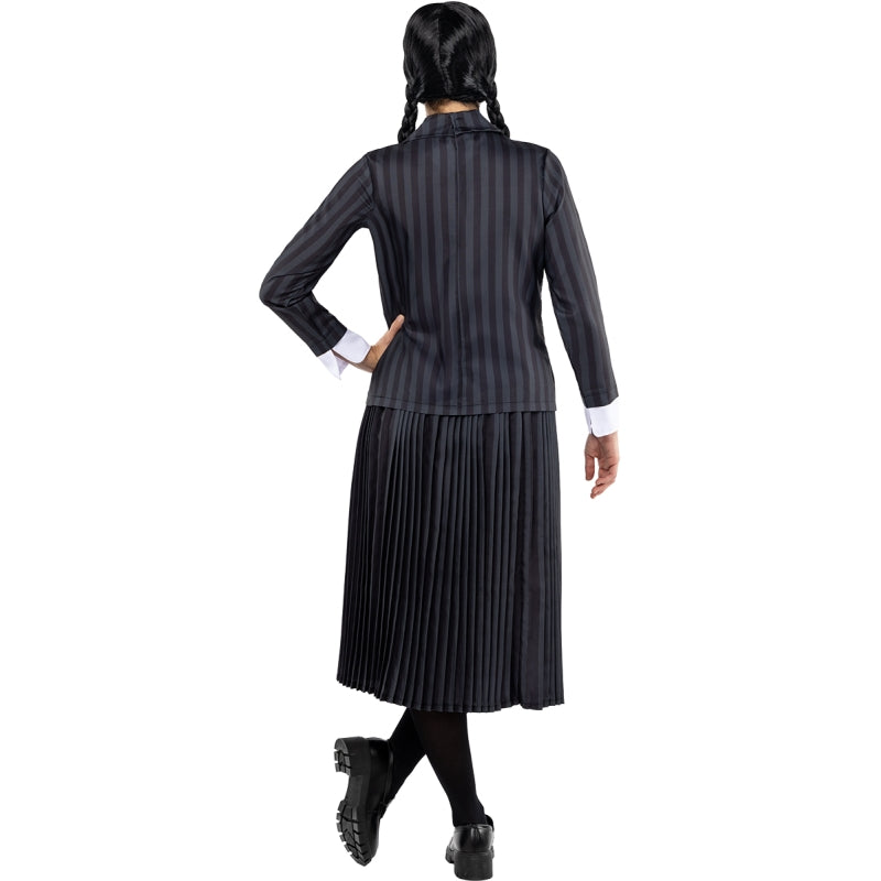 Disfraz de Miércoles Addams uniforme Wednesday para mujer Espalda