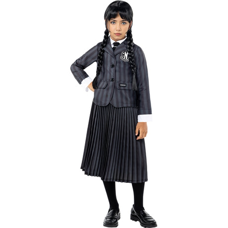 Disfraz de Miércoles Addams uniforme Wednesday para niña Bis