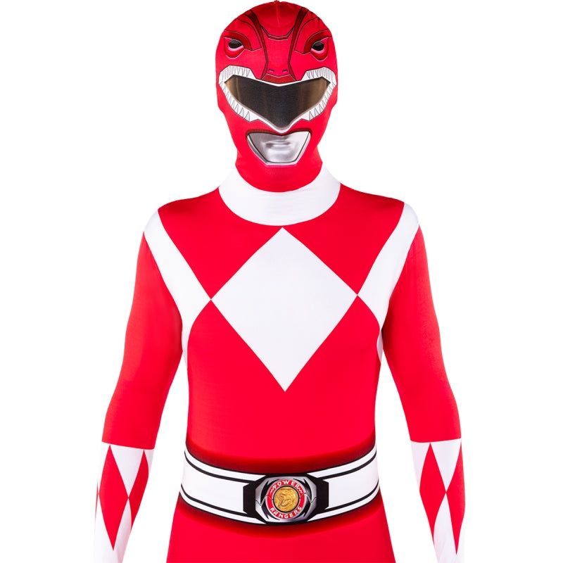 Disfraz de Power Ranger Rojo segunda piel adulto unisex Detalle