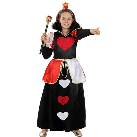 Disfraz de Reina de Corazones clásico para niña
