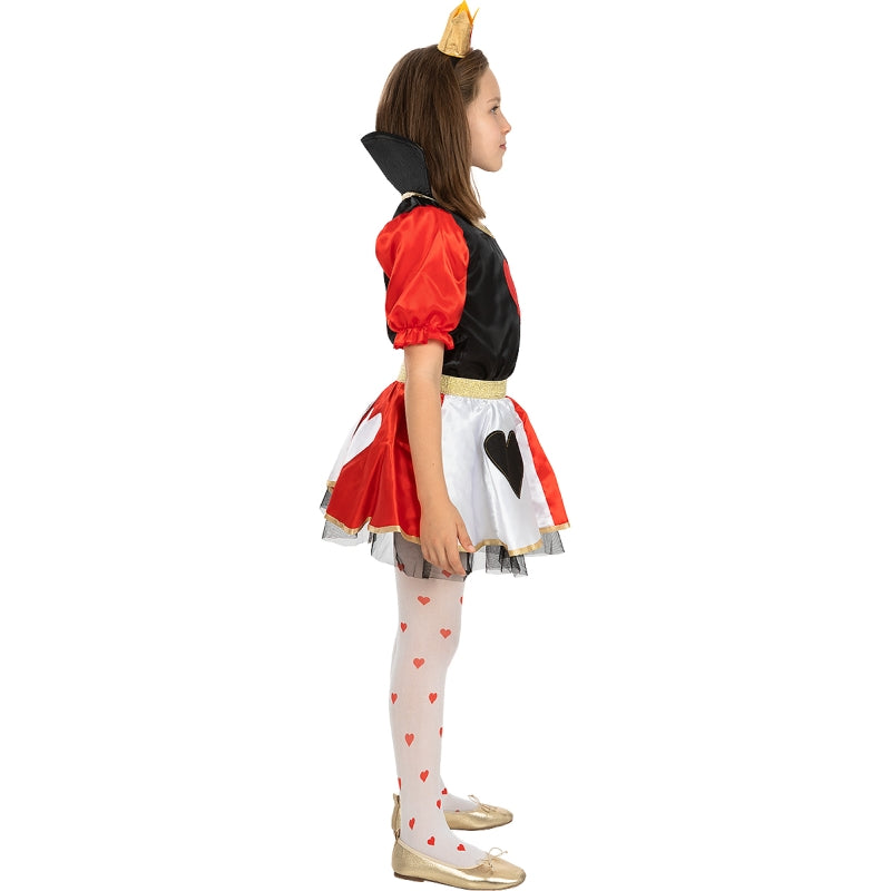 Disfraz de Reina de Corazones corta para niña Perfil