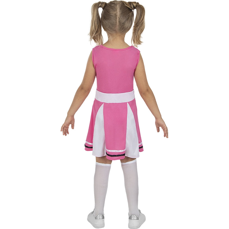 Disfraz de Animadora rosa para niña Espalda