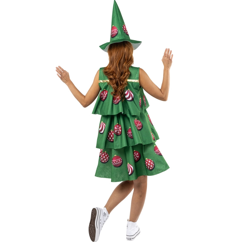 Disfraz de Árbol Típico de Navidad para mujer Espalda