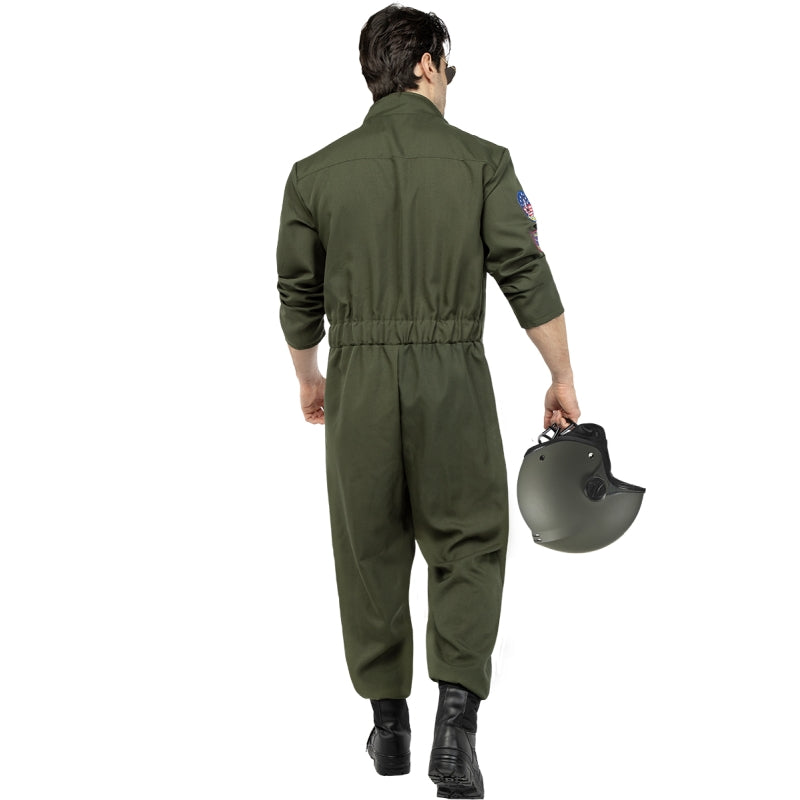 Disfraz de Piloto de Combate de Top Gun para hombre Espalda