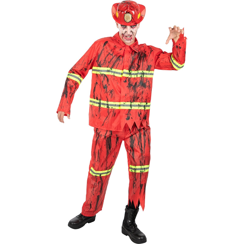 Disfraz de Bombero Zombie para hombre Bis
