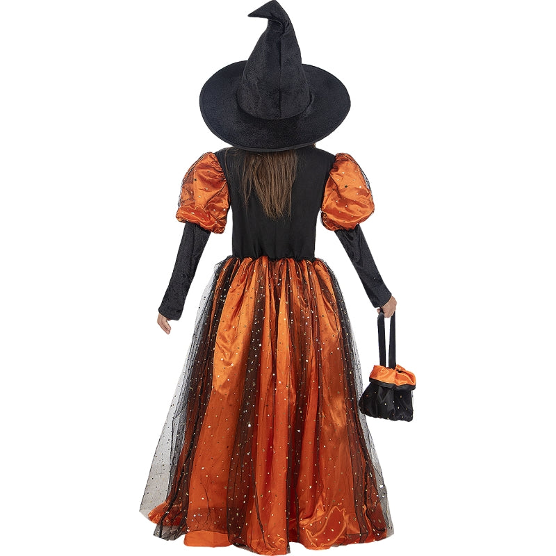 Disfraz de Bruja Premium para niña Espalda