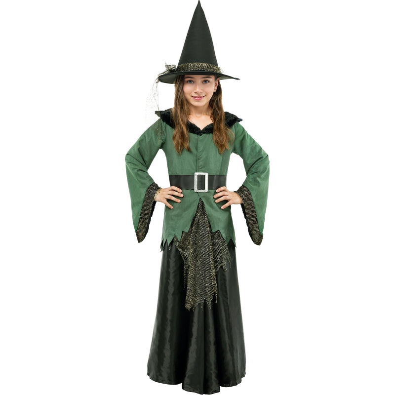 Disfraz de Bruja Deluxe para niña Detalle