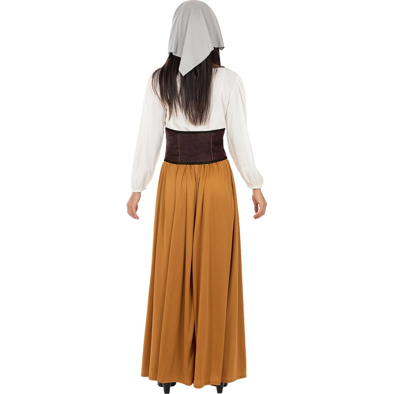 Disfraz de Campesina Medieval para mujer Espalda