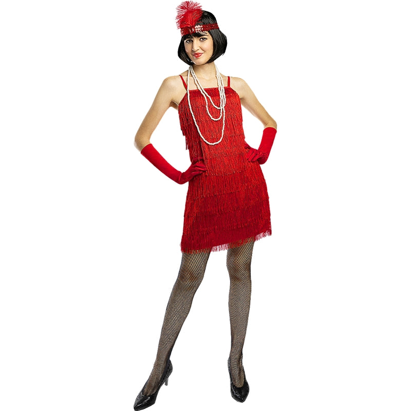 Disfraz de Charlestón rojo para mujer