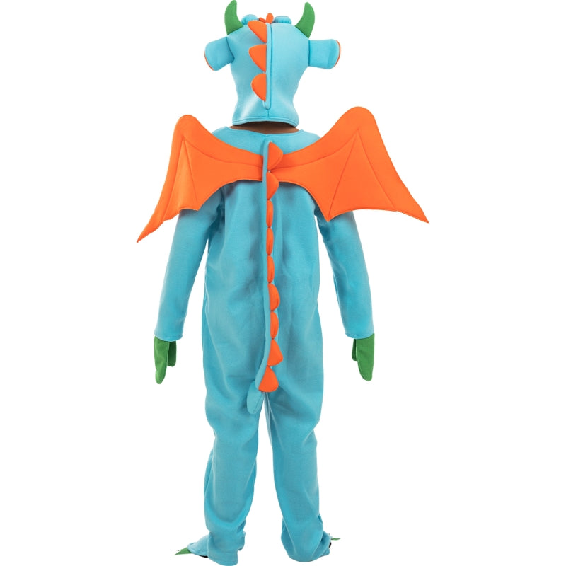 Disfraz de Dragón Azul Kigurumi infantil Espalda
